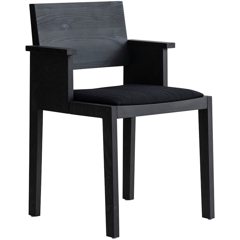 016 Maasto Dining Armchair Upholstered Seat, Black