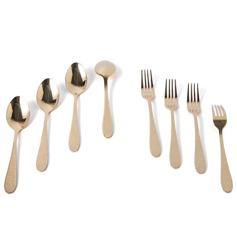 Frost Dessert Cutlery / Starter Cutlery 8 Pieces, Gold