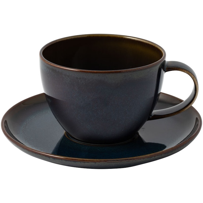 Crafted Denim Coffee Cup With Saucer