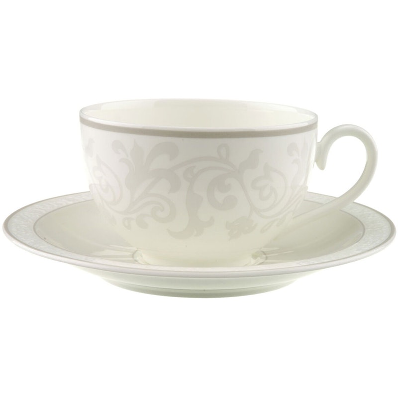 Gray Pearl Breakfast Cup With Saucer