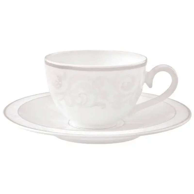 Gray Pearl Coffee Cup With Saucer