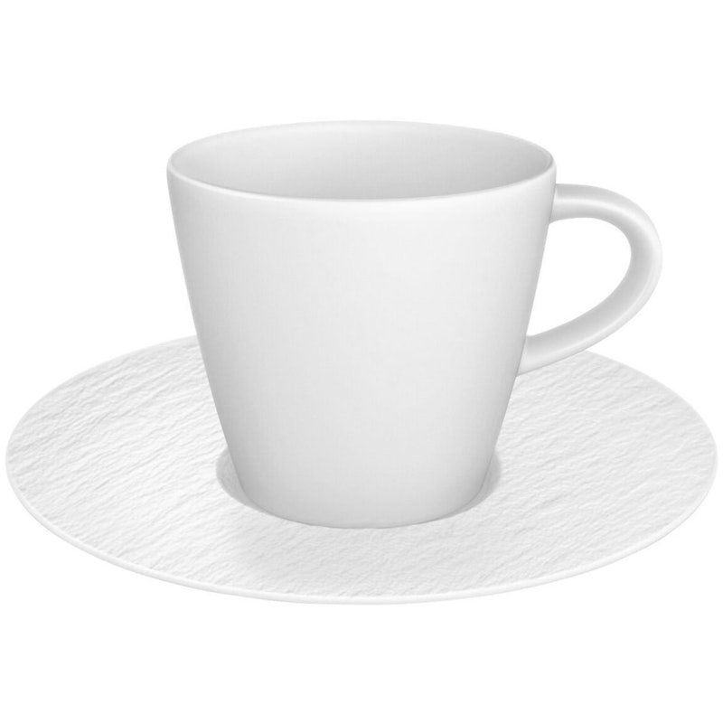 Manufacture Rock Coffee Cup With Saucer, White