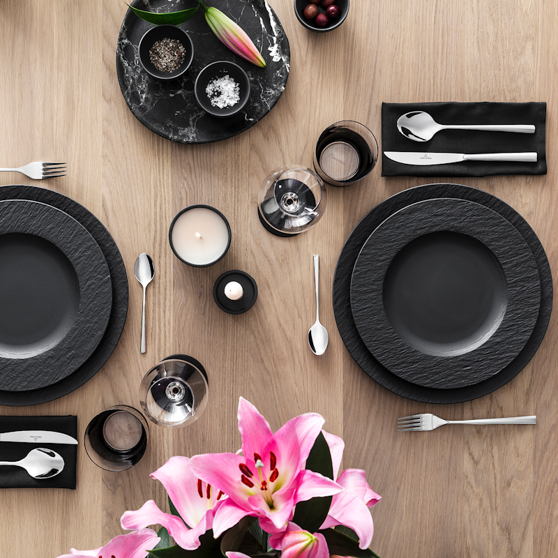Villeroy & Boch ロック　プレート　黒　2枚セット Manufacture Rock Breakfast Plate, 22 cm | RoyalDesign