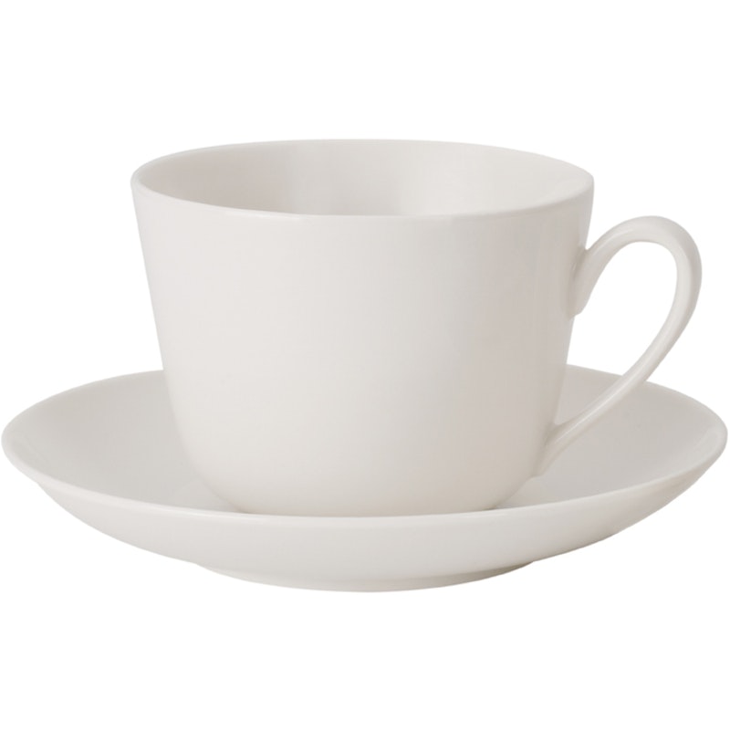 Twist White Coffee Cup With Saucer