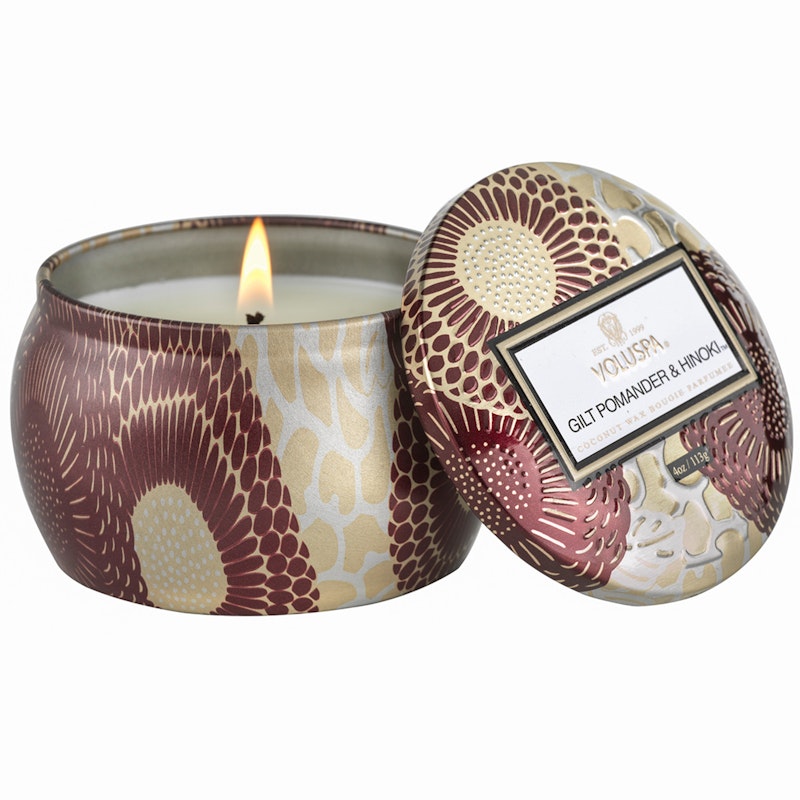 Minitin Scented Candle, Gilt Pomander & Hinoki