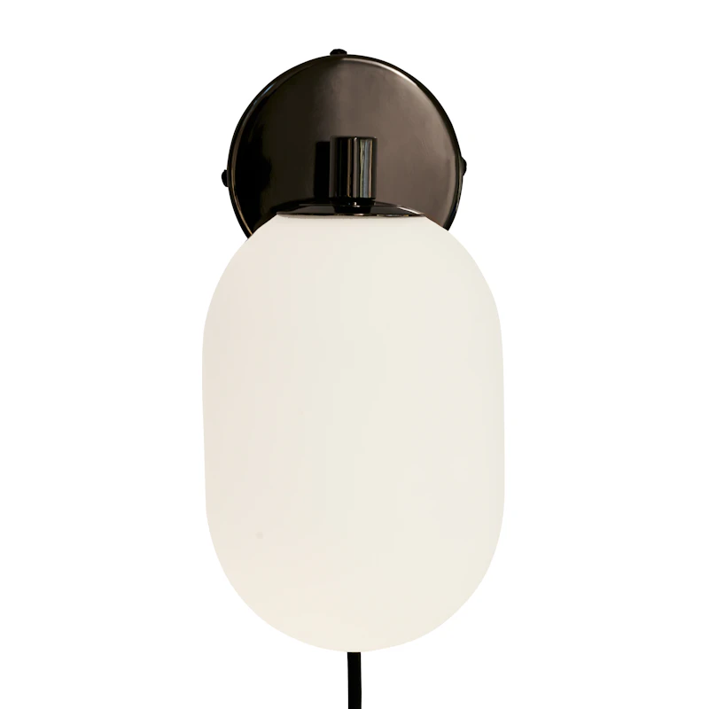 Noor Wall Lamp, Opal / Black