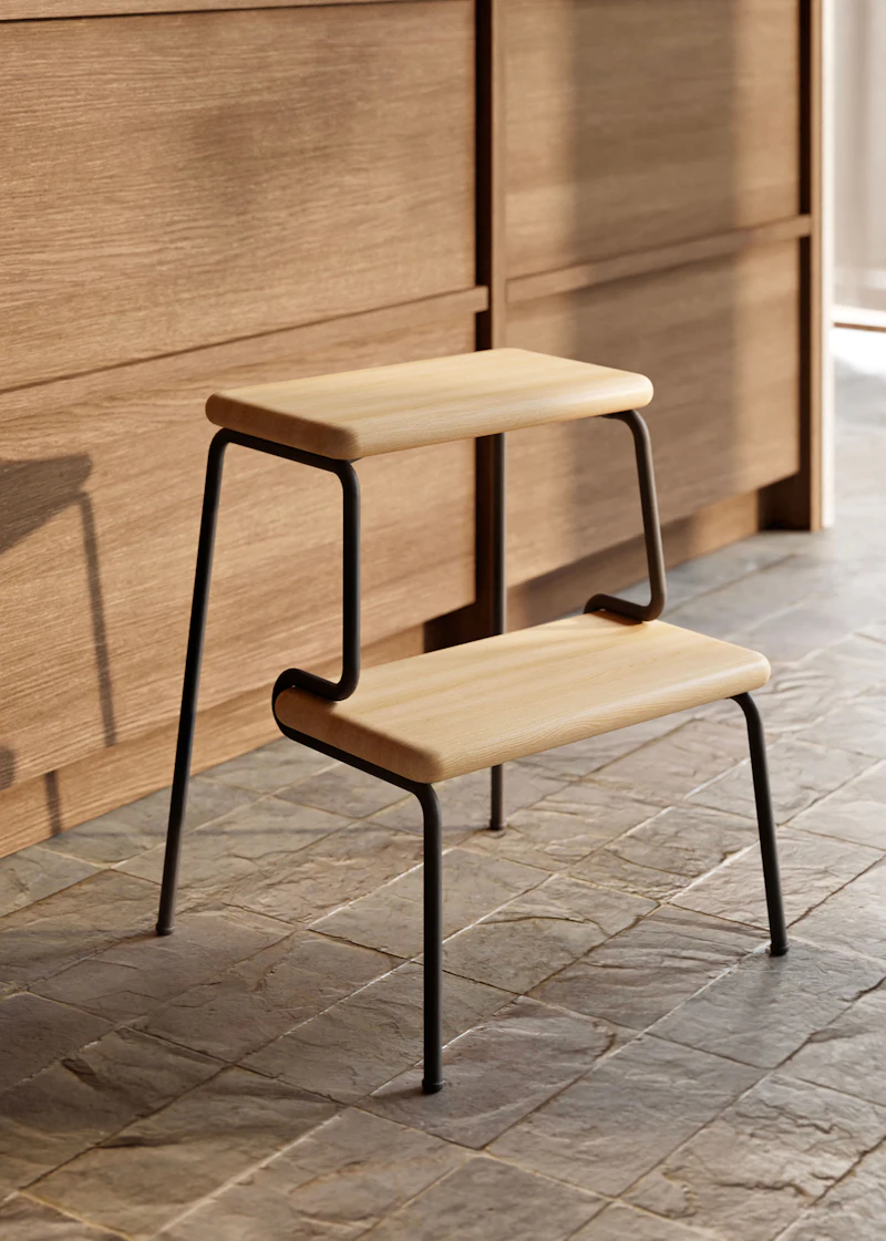 Slalom Step Stool, White Pigmented Oak from Woud | RoyalDesign